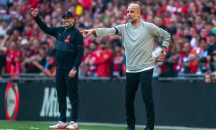 Pep Guardiola said Manchester City’s busy schedule meant he had to make changes for the Liverpool game.