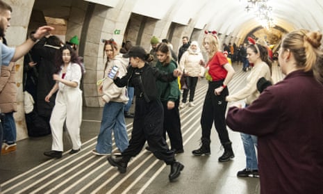 Kyiv residents are seen seeking shelter in the subway during massive rocket attack, launched by Russia yesterday. As the consequence of the attack, several buildings were heavily damaged, one person died and 20 more were injured in Kyiv, said Kyiv mayor Vitalii Klychko. (Photo by Danylo Antoniuk/Anadolu Agency via Getty Images)