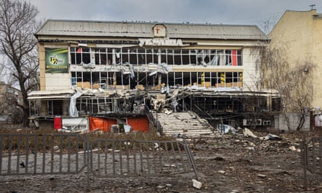 A destroyed building in Bakhmut, eastern Ukraine.
