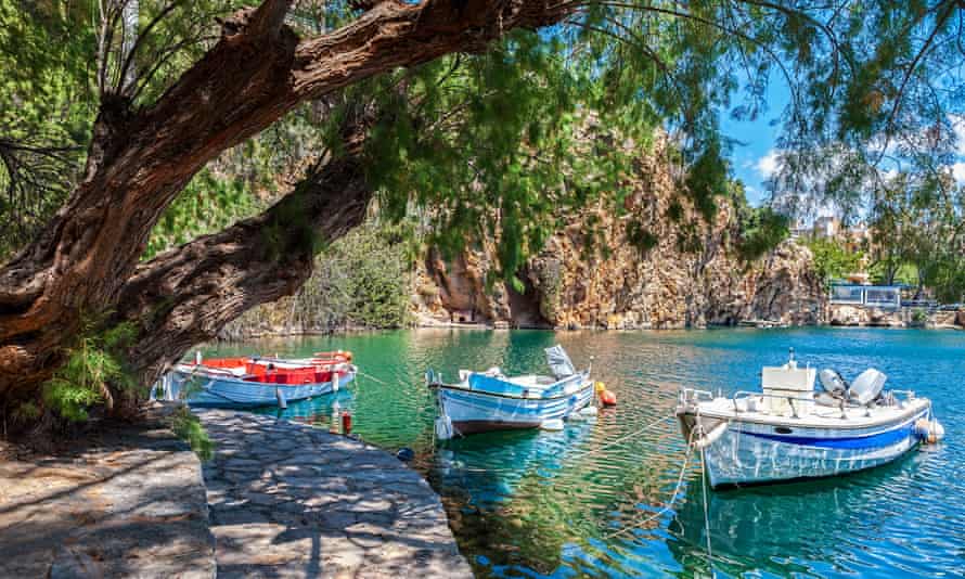 Boats on Lake Voulismeni.