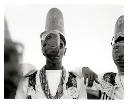 Young people in masks and costumes