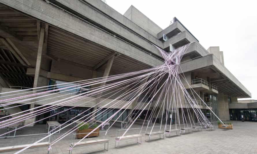 The National Theater wrapped in duct tape this summer at the launch of the #MissingLiveTheatre campaign by UK theater designers.