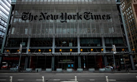 The New York Times building in Manhattan. 