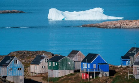 TOPSHOT-GREENLAND-DENMARK-US-DIPLOMACY-TRUMP<br>TOPSHOT - Icebergs float behind the town of Kulusuk in Greenland on August 16, 2019. - Greenland is not for sale, the mineral-rich island said on August 16, 2019, after a newspaper reported that US President Donald Trump was asking advisers whether it's possible for the United States to buy the Arctic island. (Photo by Jonathan NACKSTRAND / AFP)JONATHAN NACKSTRAND/AFP/Getty Images