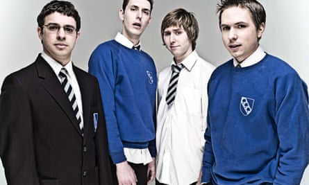 Simon Bird, Blake Harrison, James Buckley and Joe Thomas in the Inbetweeners in 2008.