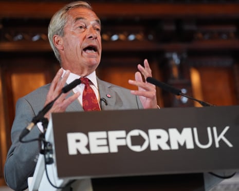 Nigel Farage speaking at a press conference