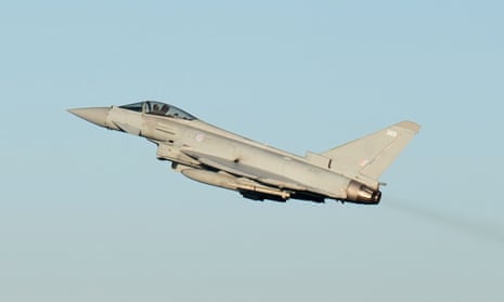 A Typhoon taking off from RAF Coningsby in Lincolnshire in 2022.