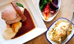 Roast pork at the Pony & Trap in Chew Magna.