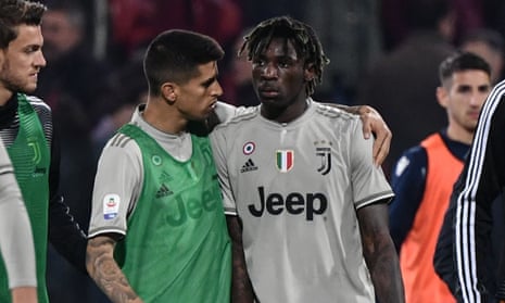Moise Kean was subjected to monkey chants from Cagliari supporters during the 2-0 win ofr Juvengus.