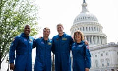 The Artemis II crew poses for a photo outside the US Capitol on 18 May 2023.