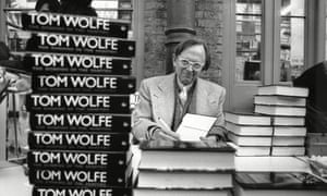 Tom Wolfe signing copies of his bestseller The Bonfire of the Vanities, 1988.