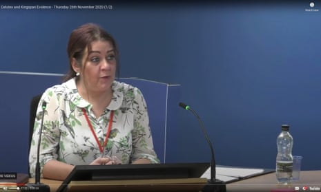 Witness Deborah Berger from Celotex, giving evidence at the Grenfell Tower inquiry at the end of last year.