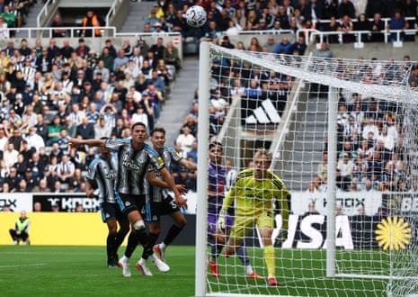 The ball loops over Hornícek for an own-goal for Bournemouth!