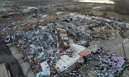 Conséquences d'une tornade à Rolling Fork, Mississippi.