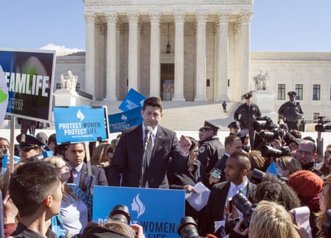 Paul Ryan speaks during an anti-abortion rally outside of the Supreme Court.