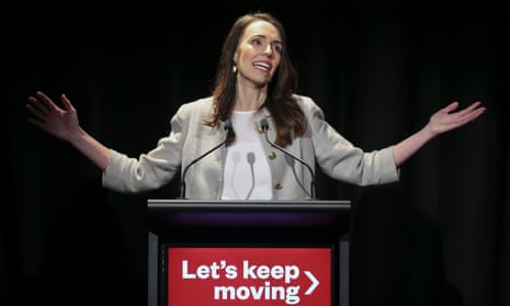 Jacinda Ardern makes a speech at Labour Party Congress 2020 at Te Papa Museum in Wellington, before New Zealand’s general election will be held on 19 September.