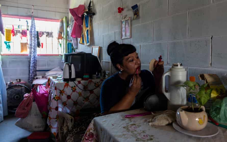 Sonia, 38, puts on makeup in her cell, she is detained accused of dealing drugs, still without a final sentence