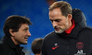 PSG’s sporting director Leonardo (left) had disagreements on the club’s recruitment strategy with Thomas Tuchel.