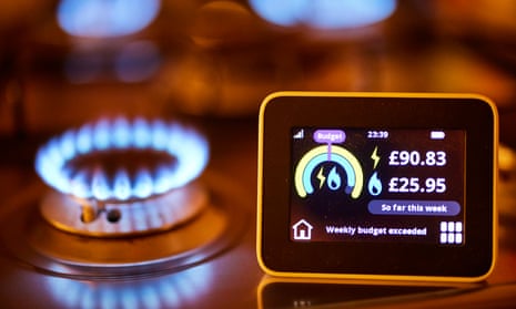 A domestic energy smart meter measuring gas and electricity usage in a home.
