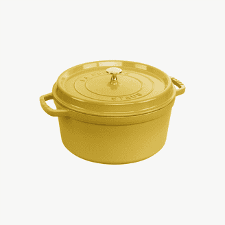 Staub 28cm round cast-iron cocotte.