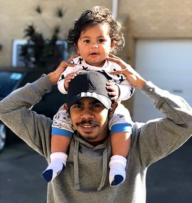 Gordon Copeland with his first son