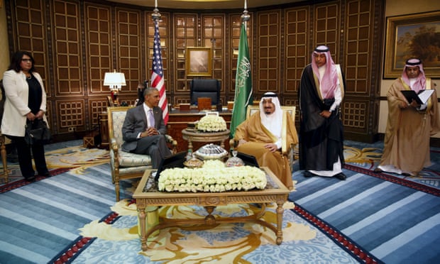 Barack Obama meets with Saudi King Salman. The US president has said he is nearing a decision on whether to declassify the 28 pages.