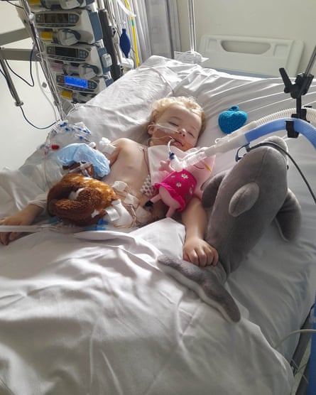 ‘Our little miracle’ … Rose was just three days old when she first had surgery.