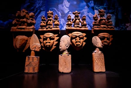 Carvings by Bisi Fakeye showcase Yoruba craftsmanship at the John Randle Centre