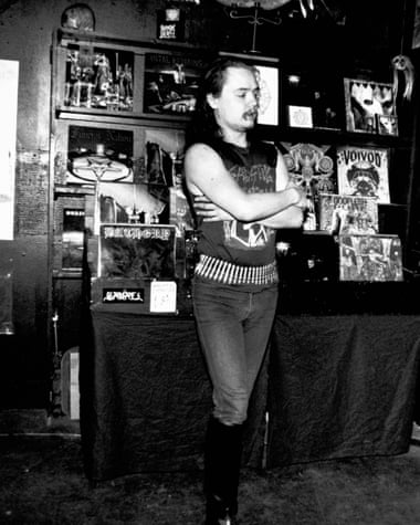 Euronymous in his record store.