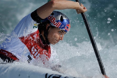 Jessica Fox of Australia on her to winning gold in the women’s kayak final.