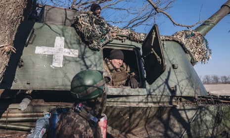 Ukrainian soldiers on the Bakhmut frontline in Donetsk, Ukraine