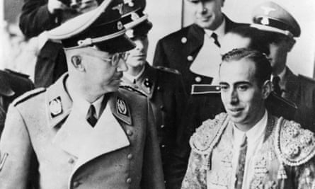 Heinrich Himmler (left) visiting the bullfight in Madrid.