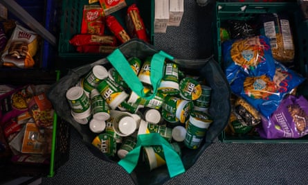 Donations at a Community for Foods centre in Edinburgh.