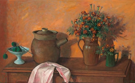 Margaret Olley’s 1975 painting, Marigolds and limes.