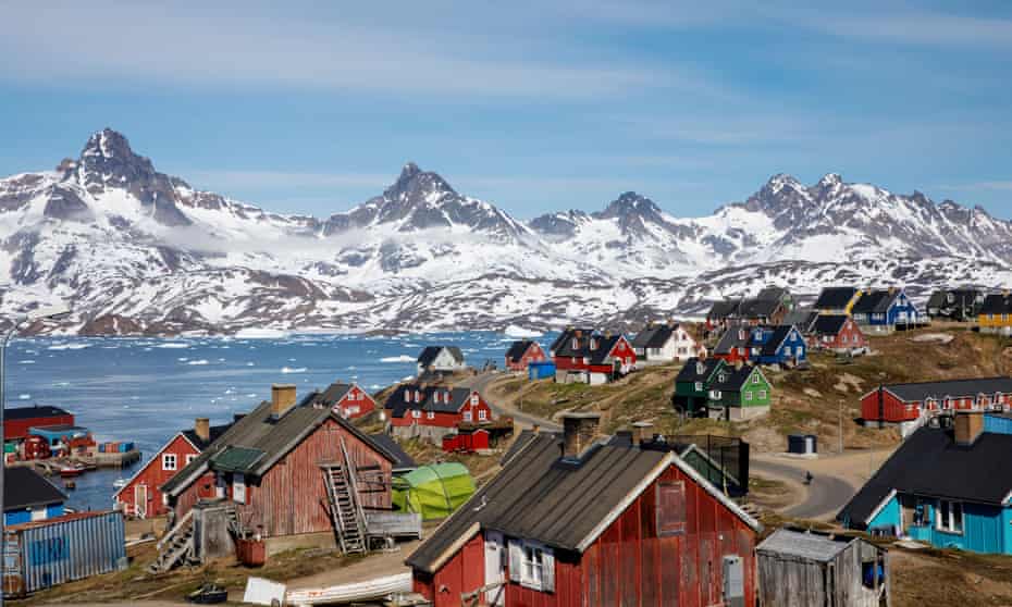 The harbour and town of Tasiilaq, on Greenland’s east coast. 