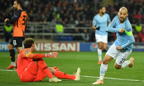 David Silva wheels away in delight after opening the scoring