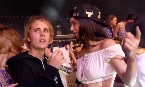 Justin Bieber with Kendall Jenner at Coachella.