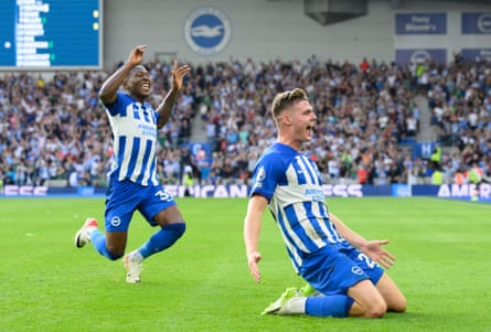 Evan Ferguson scoring a hat-trick for Brighton against Newcastle in September 2023.