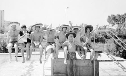 Derby County players celebrate after learning that they have won the league title on holiday in Mallorca.