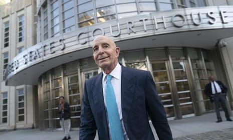 Tom Barrack was acquitted on Friday. Here he is leaving Brooklyn Federal Court earlier this week.