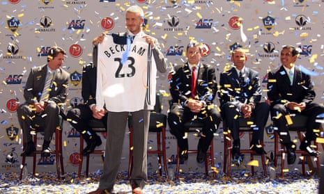 David Beckham at his unveiling as a Galaxy player in 2007