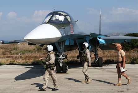 Russia’s Sukhoi Su-34 fighter jet at an airbase at Latakia