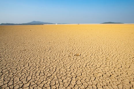 The dry lakebed of China's largest freshwater lake, Poyang, in August last year.