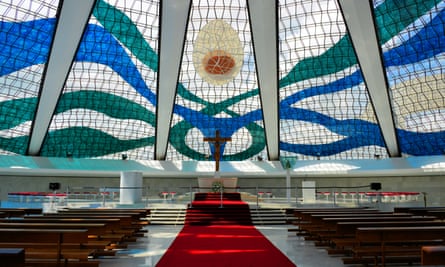See the light: the main altar and glass roof of the Cathedral of Brasília.