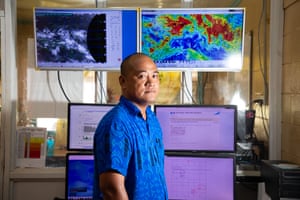 Nikotemo Iona at the meteorological station in Funafuti