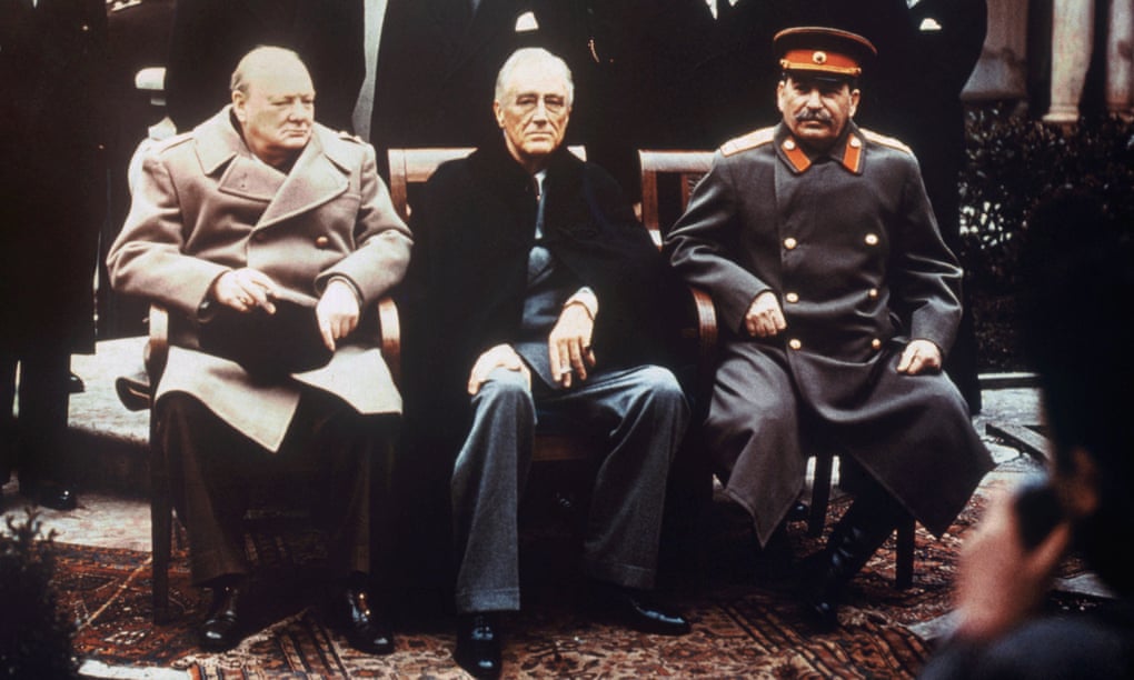 Yalta, 1945. From left: Churchill, Roosevelt and Stalin in the Livadio Palace.