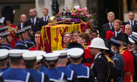 King Charles III, joined by royal family members as well as members of the royal household, followed the coffin from Westminster Hall to the Abbey