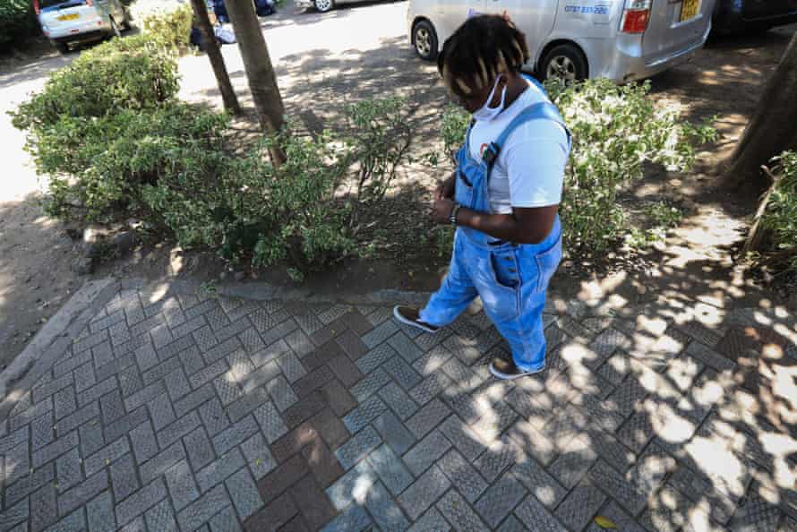 Recycled plastic brinks in a pavement.