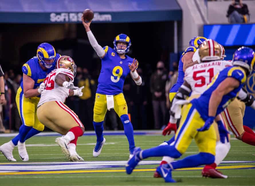 Stafford in action during the NFC Championship game against the Niners.