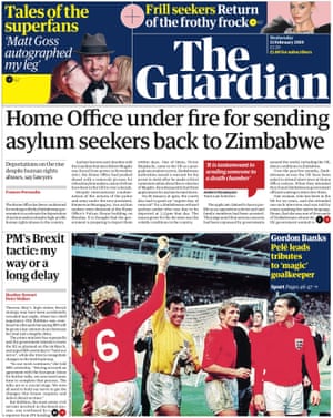 Guardian front page, Wednesday 13 February 2019